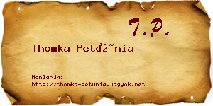 Thomka Petúnia névjegykártya